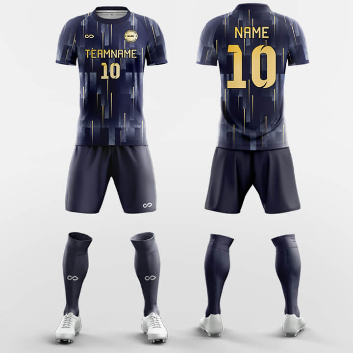 黒と青のサッカージャージキット