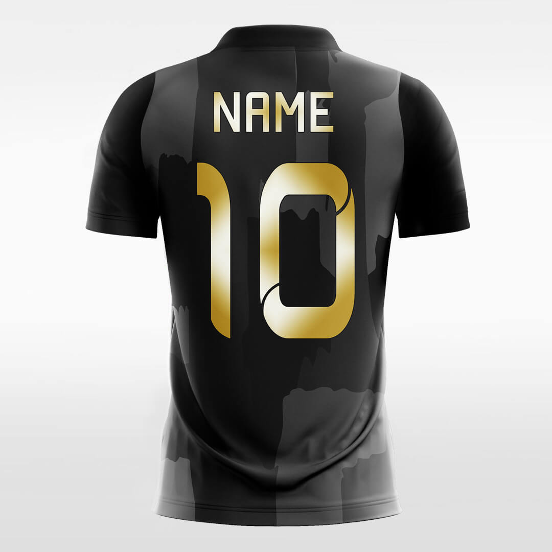 黒いカスタムサッカージャージ