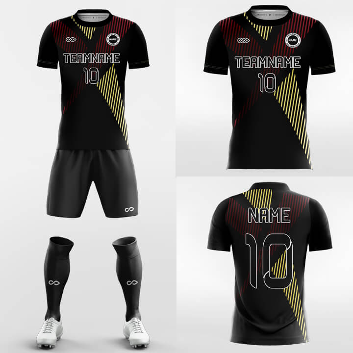 黒いサッカージャージキット