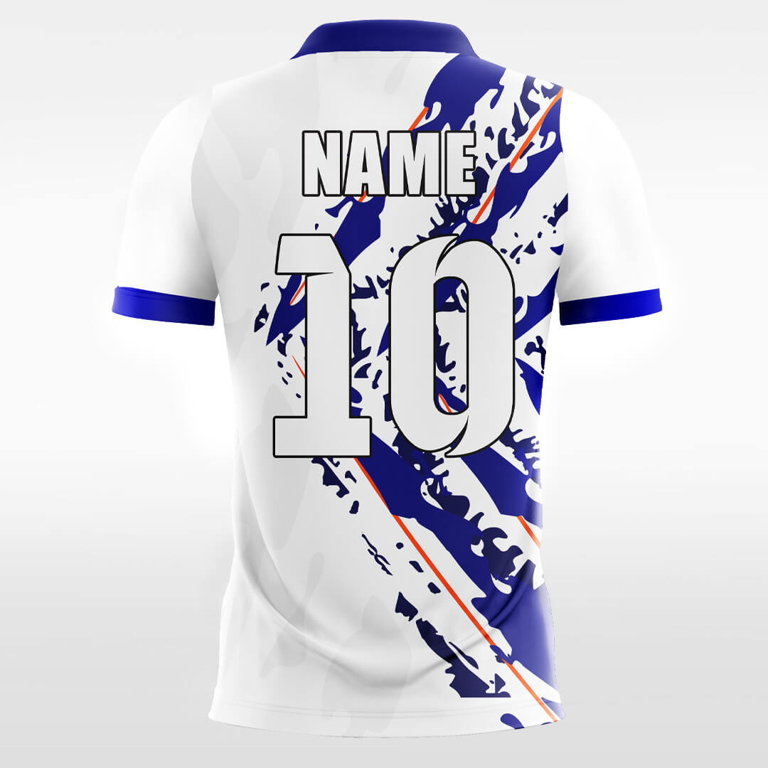 blue short sleeve soccer jersey
