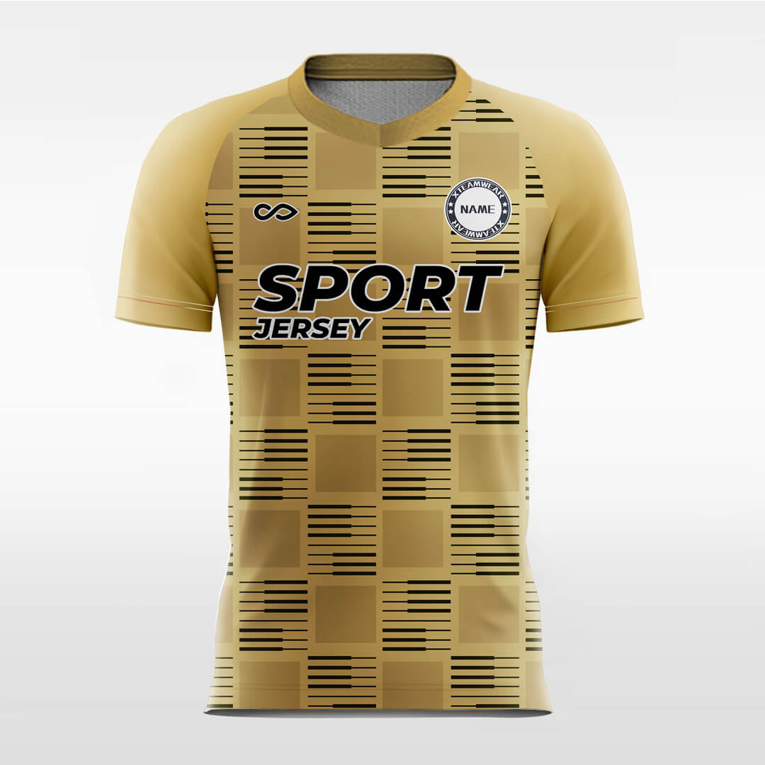 brown short sleeve soccer jersey