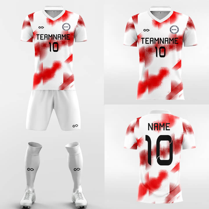 red and white soccer jersey