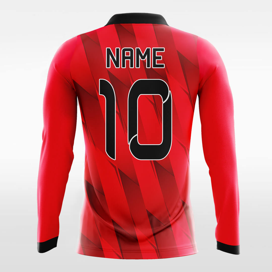 赤いリボン ロングスリーブ サッカージャージ