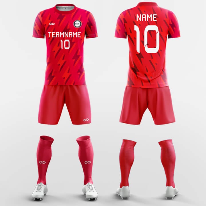一色の赤いサッカージャージセット
