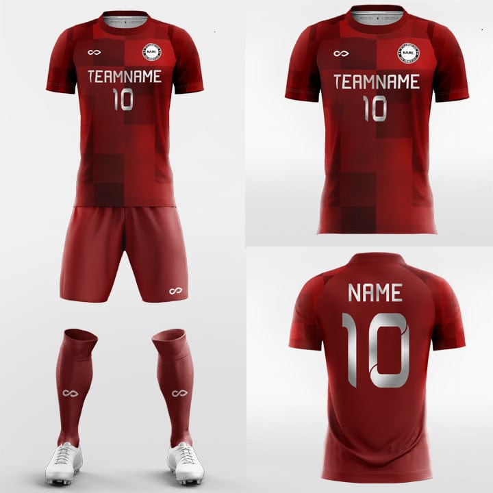 無地赤いサッカージャージ