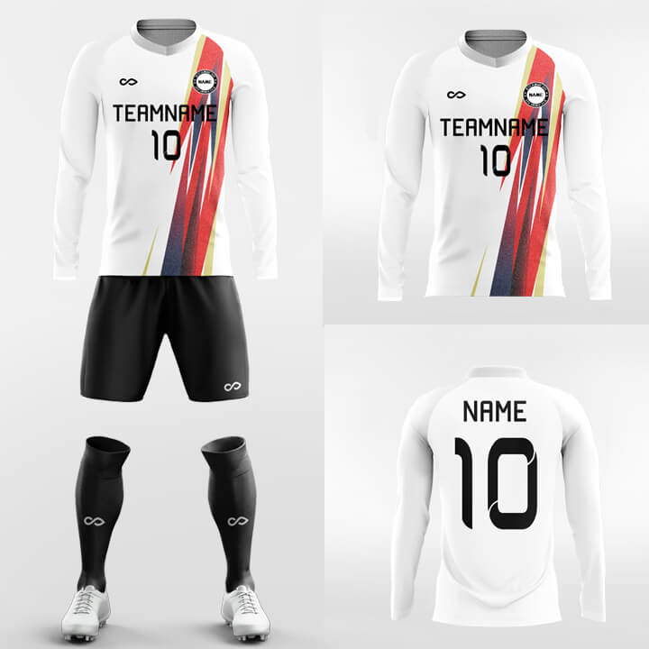 白いロングスリーブ ジャージキット