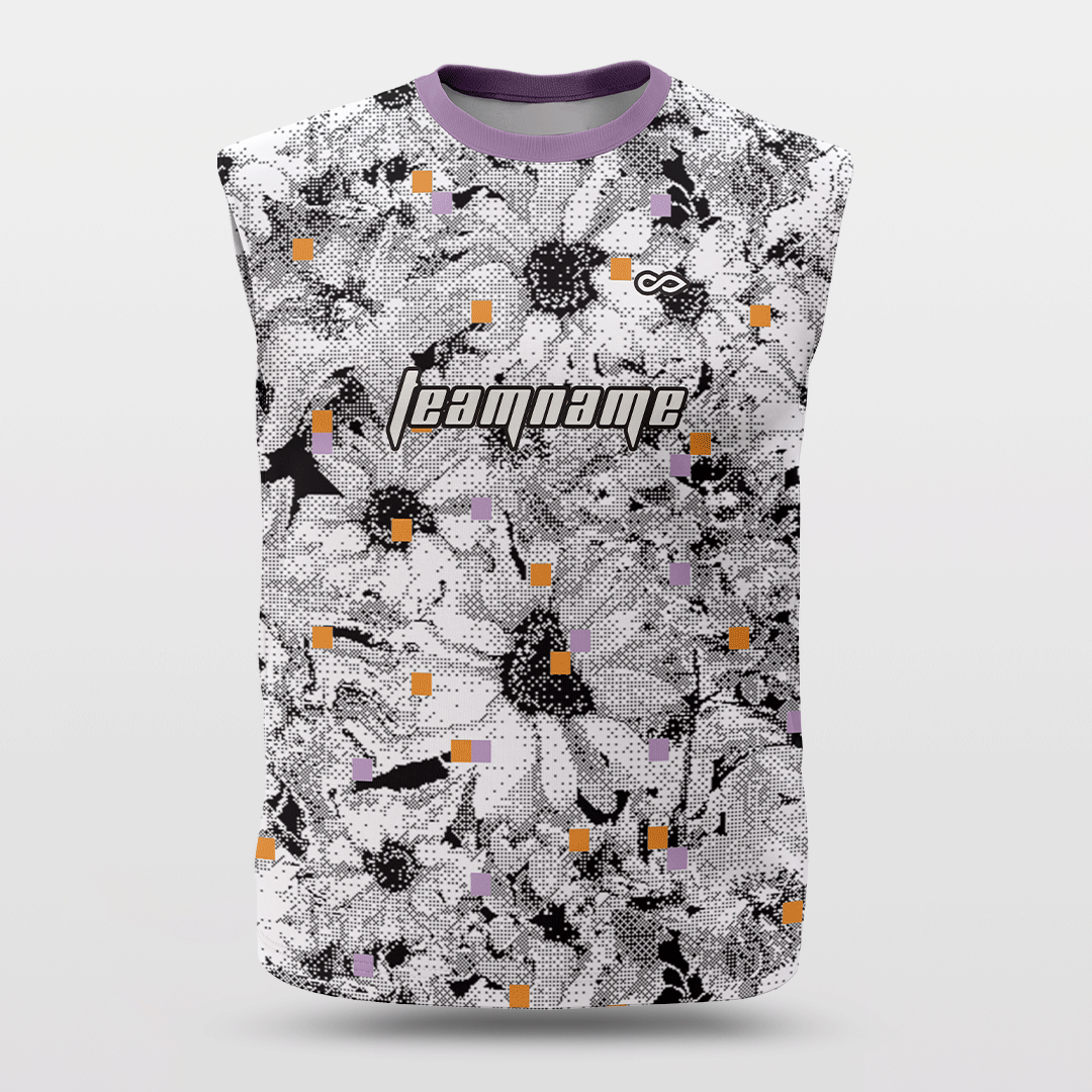 Pixel Flower - Customized Wide Shoulder Basketball Jersey NBK067