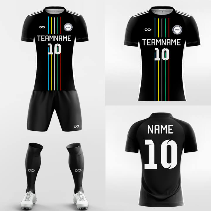 黒の半袖サッカージャージキット