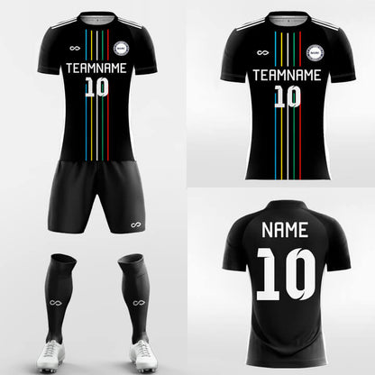 黒の半袖サッカージャージキット