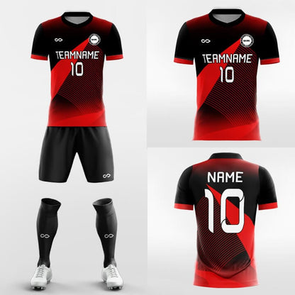 赤と黒のサッカージャージ