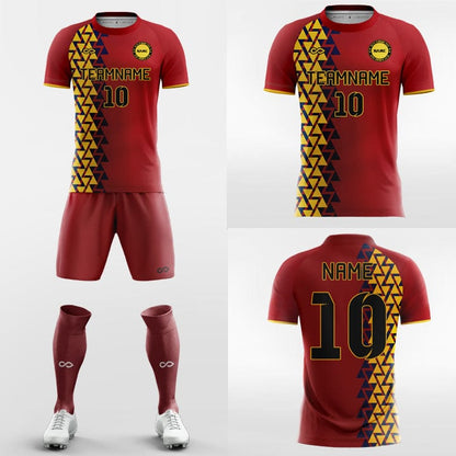 レトロな幾何学的なジャージサッカーキットデザイン