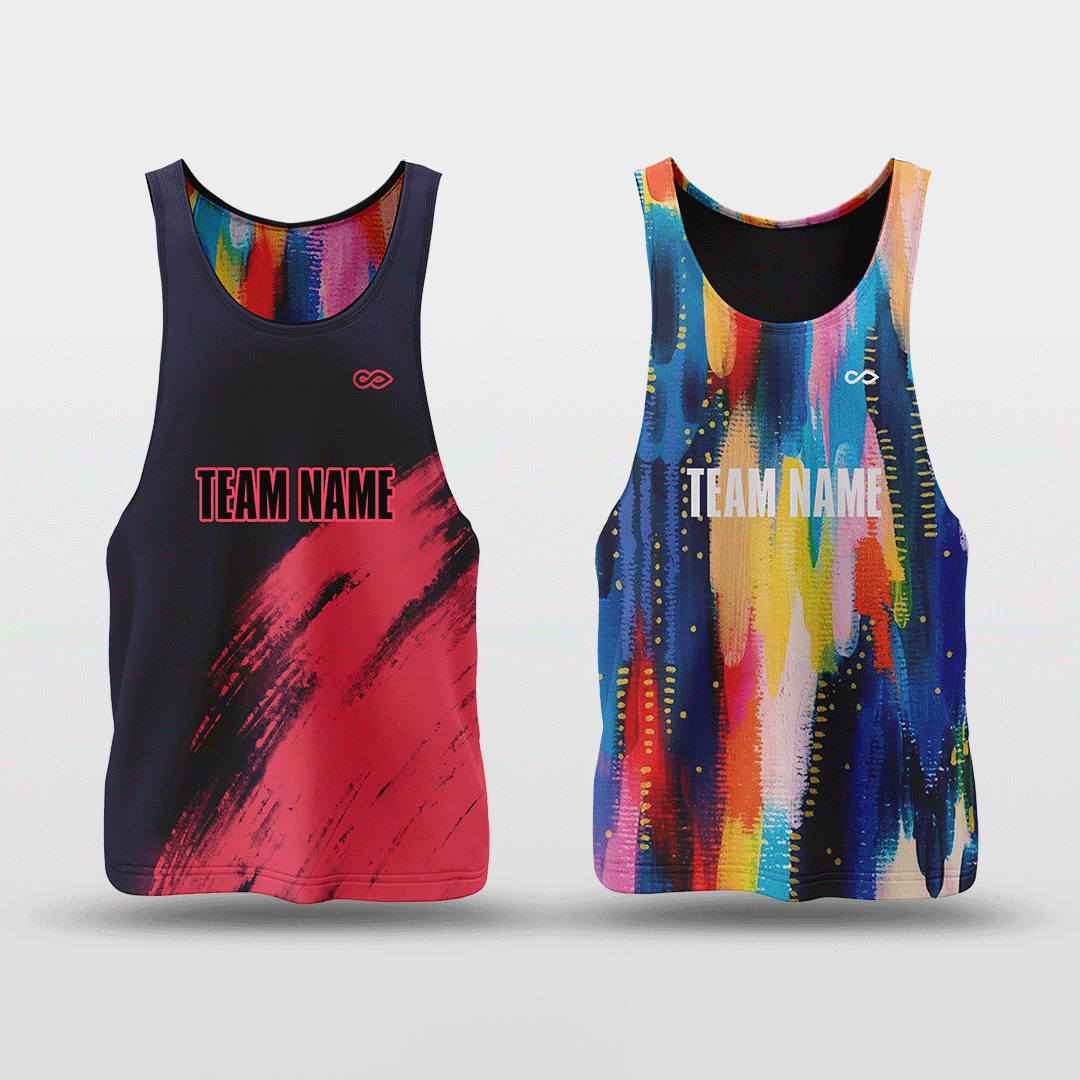 Colorful Black - Customized Reversible Quick Dry Basketball Jersey NBK102