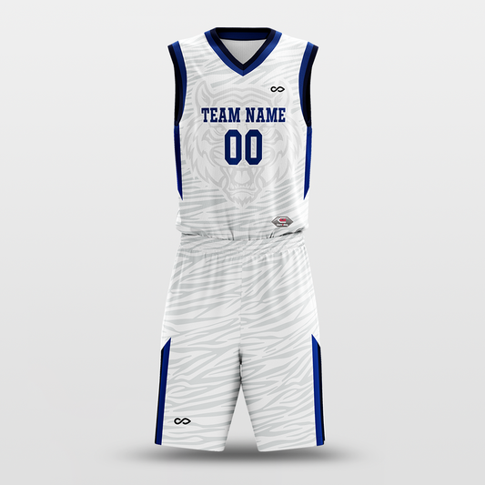 white tiger - sublimated basketball jersey set BK097