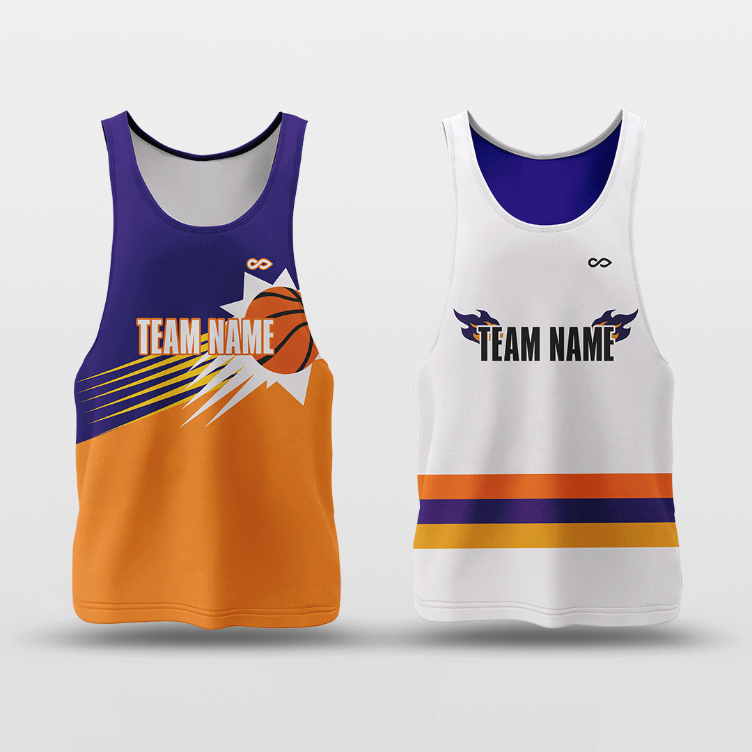 Sun Fire - Customized Reversible Quick Dry Basketball Jersey NBK096