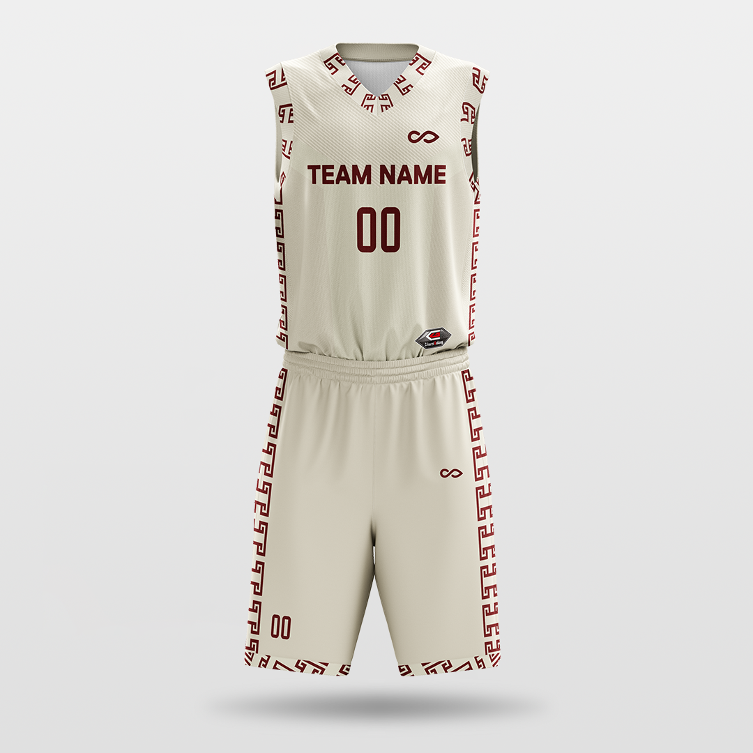 Chinese knot- sublimated basketball jersey set BK066